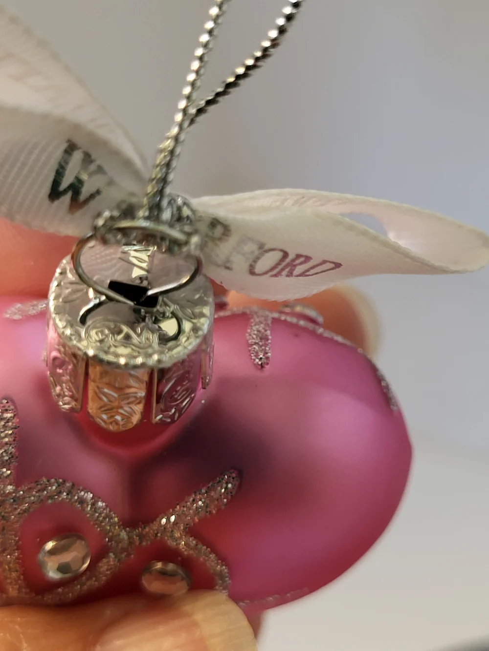 Waterford Pink Snowflake Heart Holiday Heirlooms Ornament